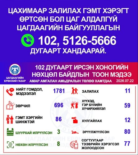 Хоногийн нөхцөл байдлын тоон мэдээ